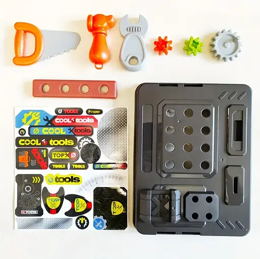Набір інструментів у кейсі Cool Tools 2в1 – дитячий верстат із валізкою - фото 4