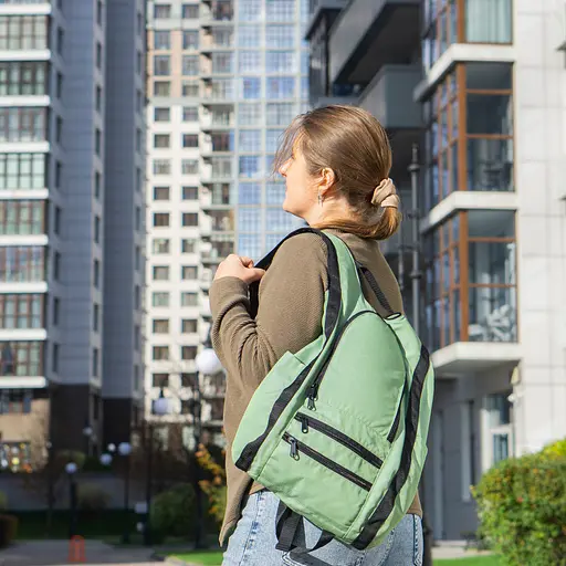 Рюкзак-антивор OOLOO Капля 45х27х14 см, салатовый 2414 - фото 8