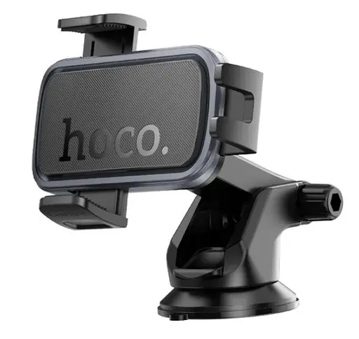 Магнитный универсальный автомобильный держатель Hoco H79 на присоске с зажимами в машину Черный - фото 2