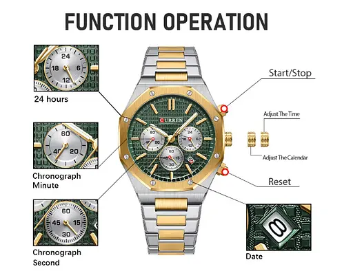 Годинник наручний Curren 8440 Silver Black Silver (18693) - фото 6