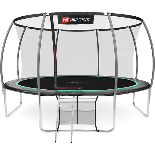 Батут Hop-Sport Premium 14ft (427см) чорно-зелений з внутрішньою сіткою