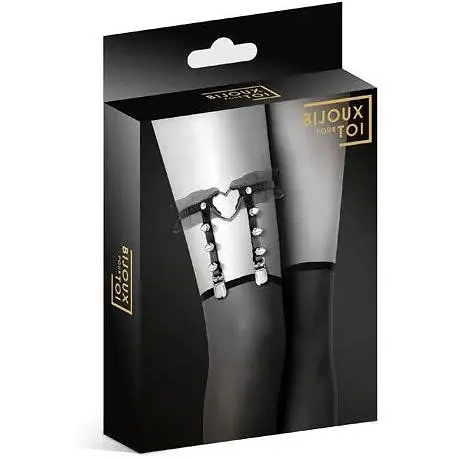 Гартер на ногу Bijoux Pour Toi - With Heart And Spikes Black - фото 3