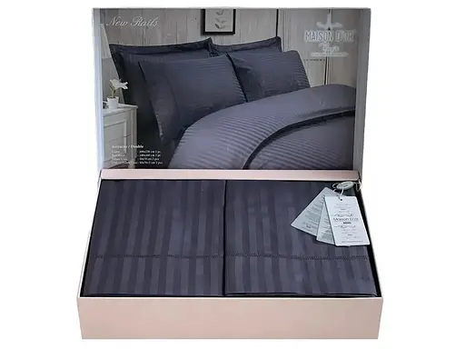 Постільна білизна Rails Antracite Сатин Преміум Maison D'or pbe0050984 - фото 2
