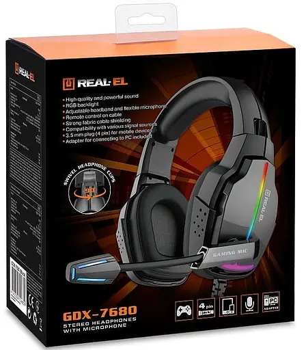 Ігрова гарнітура Real-EL GDX-7680 Black (GDX-7680 Black) - фото 10