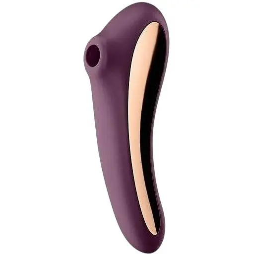 Вакуумний стимулятор із вібрацією Satisfyer Dual Kiss Бордовий