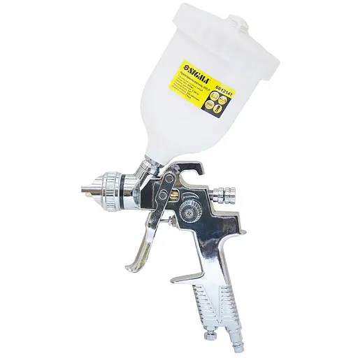 Фарборозпилювач хромований Sigma HVLP 1.8 мм з верхнім баком 600 мл (6812141) - фото 1