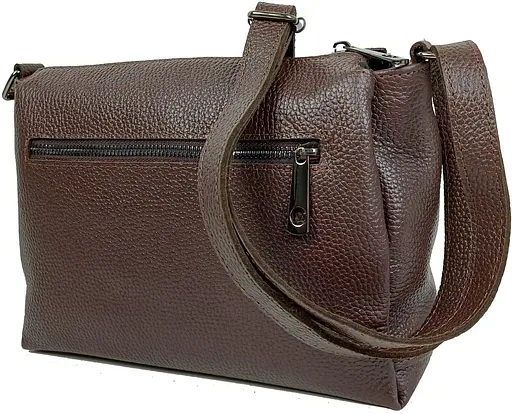 Женская кожаная сумка на плечо Borsacomoda темно-коричневая sum0028720 - фото 8