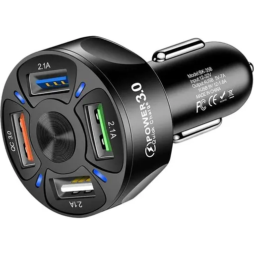 Автомобильное зарядное устройство Qualcomm 4USB Quick Charge 3.0 35W (BK-358) black