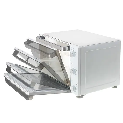 Електрична духова піч Adler AD 6027 48 л з конвекцією грилем вертелом біла - фото 3