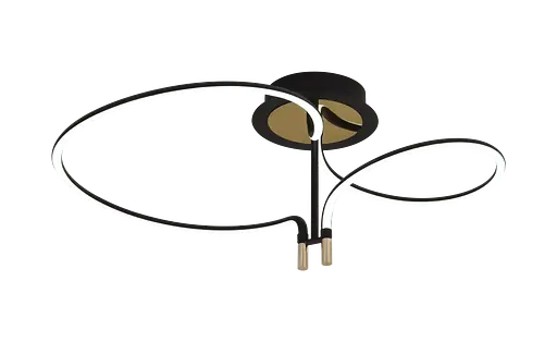 Світлодіодна стельова люстра LCD3167, Чорна - фото 3