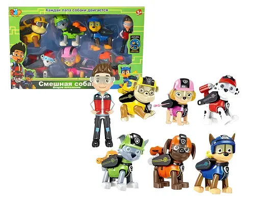 Набор игровых фигурок Щенячий патруль 7 шт. с подвижными лапками (G023E) - фото 4