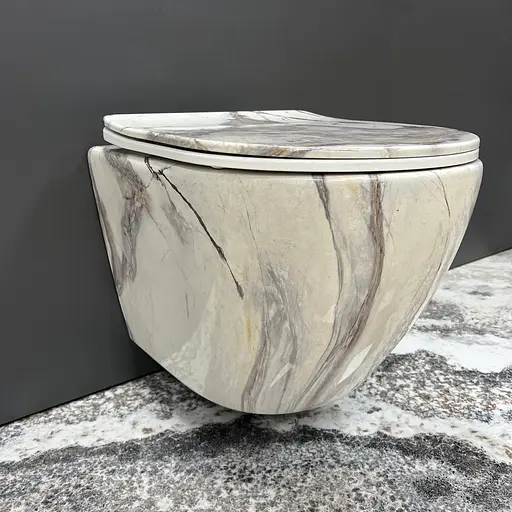 Подвесной унитаз VBI Vulcano sand VBI-020404, Мрамор - фото 2