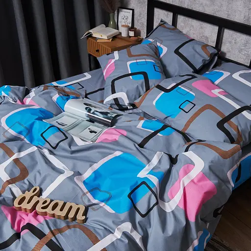 Комплект постельного белья Moon&Star Бязь Gold Люкс Retro Vibes King Size 220x240 наволочки 2х40х60 - фото 5