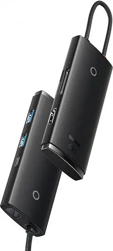 Usb-хаб Baseus Lite Series 6-Port Type-C Hub Docking Station (Type-C to HDMI+Usb3.0x2+PD+TF) Черный - фото 2