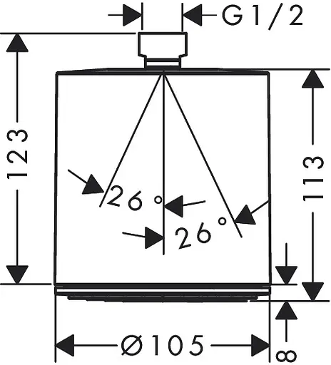 Верхний душ Hansgrohe Pulsify 105 1jet EcoSmatt Matt White 24132700, Белый матовый - фото 2