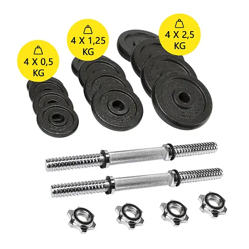 Гантелі металеві Cornix 2 x 10 кг набірні, в кейсі Black XR-0441 - фото 7