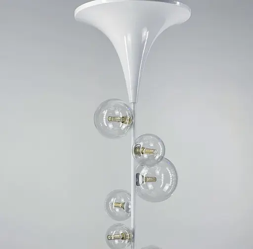 Оригінальна люстра в видовженому білому корпусі з прозорими плафонами Line.F CA 15-10 - фото 9