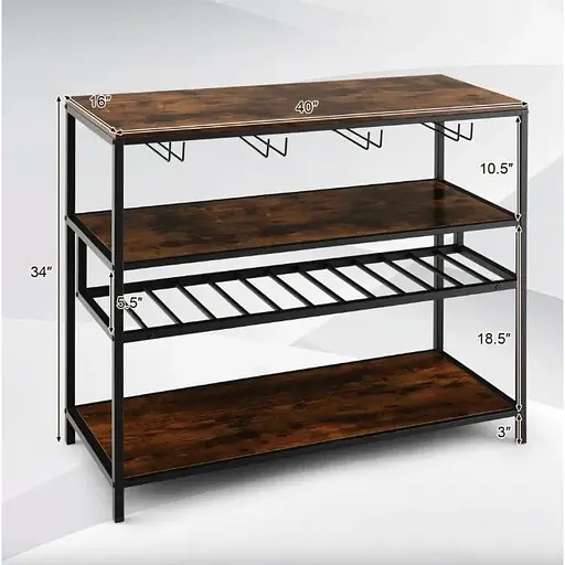 Стіл для кухні Costway Alfred фуршетний в стилі Loft - фото 8