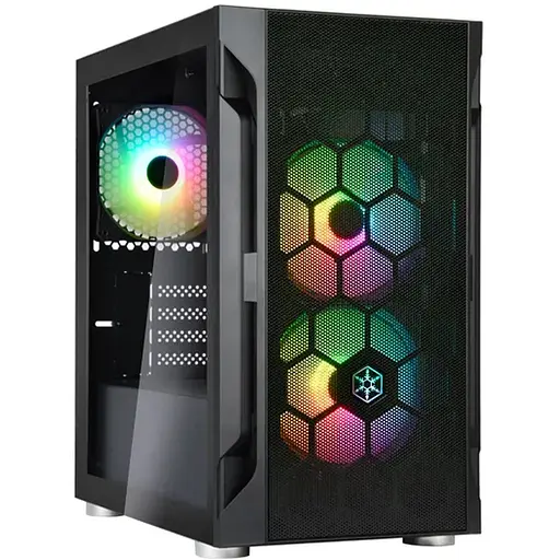 SilverStone Корпус FARA FAH1MB-PRO, без БЖ, 1xUSB3.0, 2xUSB2.0, 3x120mm ARGB fan, TG Side Panel, mATX, Black