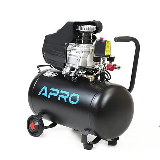 Компресор одноциліндровий Apro OFD-50 1,5кВт 205 л/хв. 50 л 2 крана 30412 - фото 2