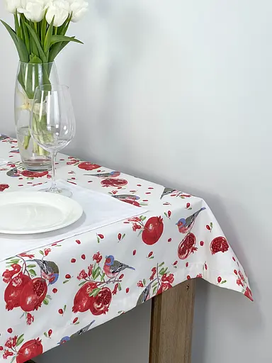 Водоотталкивающая Скатерть Гранатовый принт 220х140 см (+ 4 салфетки 30х40) - фото 7