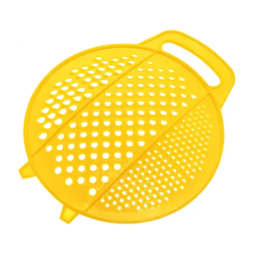 Терка пластмассовая круглая для детского питания и картофеля 24 см, Kitchette Желтый 84650 - фото 1