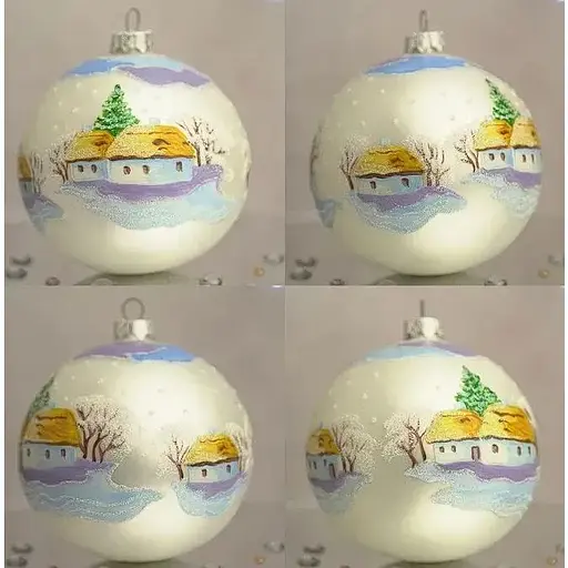 Ялинкова прикраса Санта Шоп Засніжене село скло (4820001154962) - фото 5