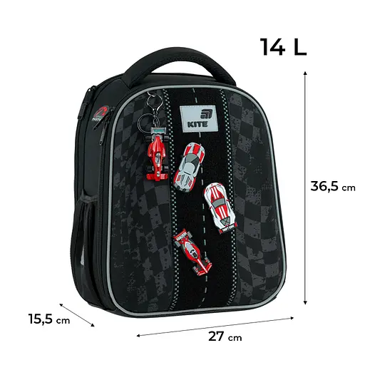 Рюкзак Kite Education каркасный 555 Race&Win Черный (K26-555S-8) - фото 3