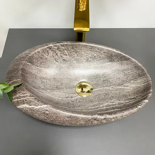 Умивальник VBI Vicenza dark stone matt накладний VBI-014804, Коричневий - фото 2