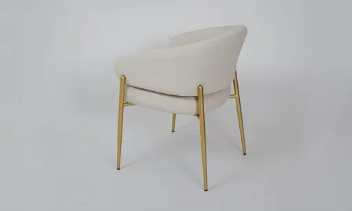 Стілець Мальта тканина айворі метал золоті ніжки - фото 5