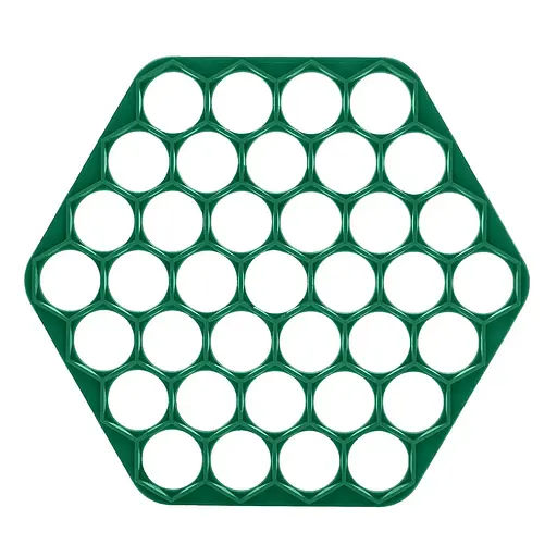 Комплект пельменниця пластикова та набір 3 дискових тесторізів: для чебурок, пельменів, нарізування локшини Зелений, Kitchette 85171 - фото 2