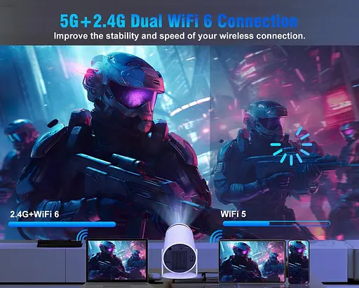 Проектор Alwtniet HY300 HD Wi-Fi Bluetooth Android 11 - фото 3