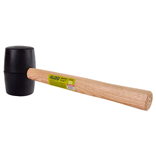 Киянка гумова Alloid ручка з деревини чорна 680 г (RM-16680W) - фото 2
