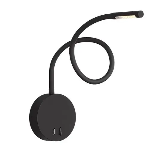 Бра|USB 5V 2,1A KLOODI DECO WA-LIANA 500 3K BK - фото 1