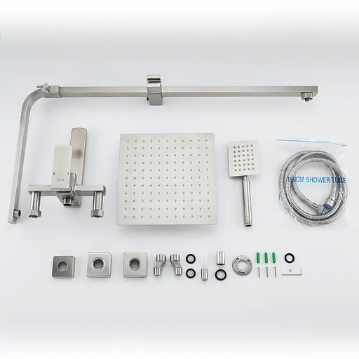 Душевая система Frap F24802, поворотный излив - переключатель на лейку, 1 режим, нержавеющая сталь - фото 4