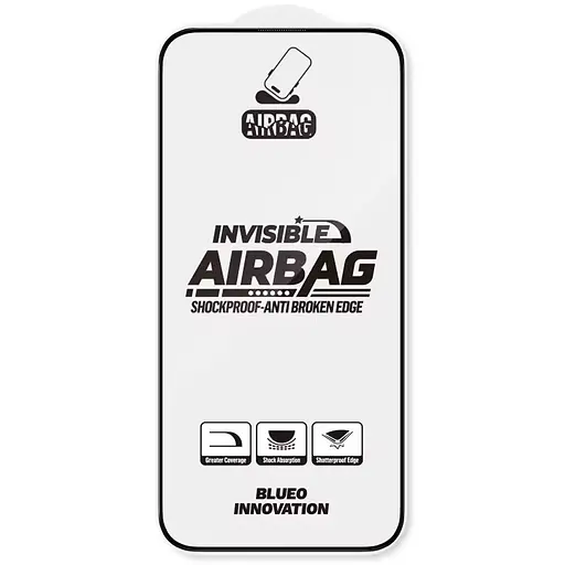 Захисне 3D скло Blueo Invisible Airbag Anti-broken для Apple iPhone 14 Pro/15/16 6.1 Чорний - фото 2