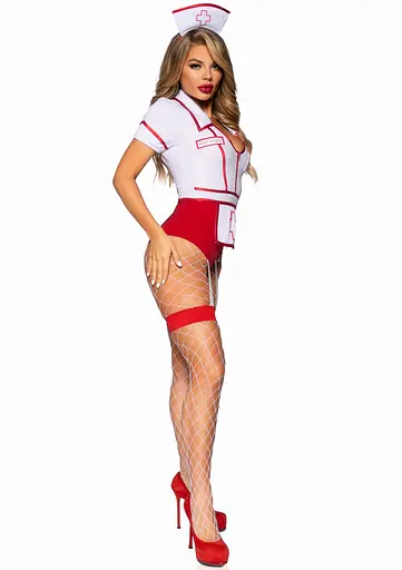 Костюм медсестри Leg Avenue Nurse Feelgood Sexy Costume M червоний з білим - фото 3