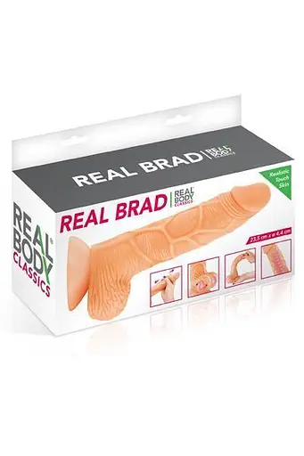 Фаллоимитатор с подвижной крайней плотью Real Body - Real Brad, диаметр 4,5 см, TPE - фото 3