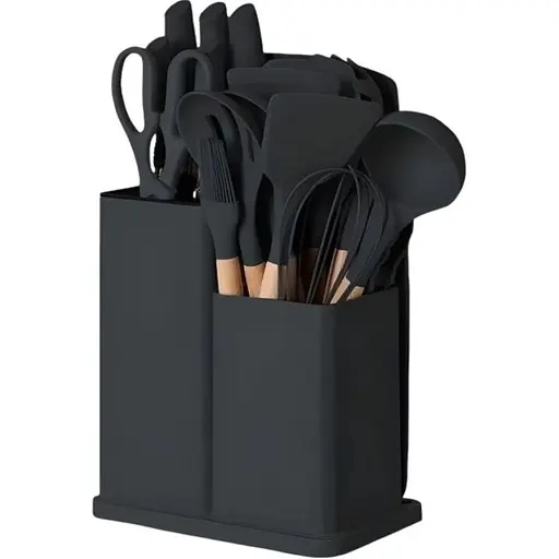 Набір кухонного приладдя Zepline ZP0102 силіконовий 19 предметів Чорний - фото 1