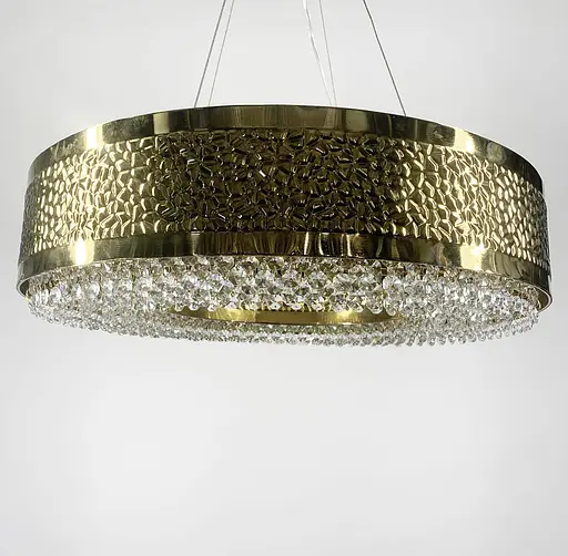 Неймовірна дизайнерська люстра у золотому каркасі із кришталиками Ø 80 см | Арт. D 7300-800 GD | Line F - фото 4