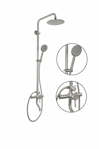 Душевая система Germece с изливом 6008-1 нержавеющая сталь - фото 2