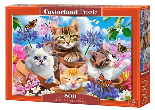 Пазл Castorland puzzle Кошенята у квітах, 500 ел. ( B-53513)