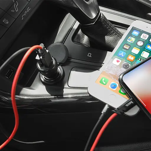 Автомобільний зарядний пристрій Hoco Z21 2 USB чорний - фото 6