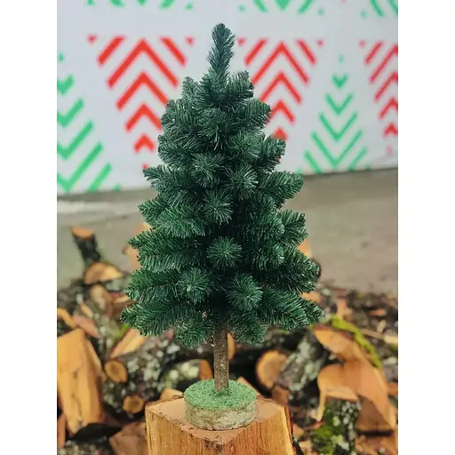 Ялинка штучна Hvoya Elegant настільна 65 см на пеньочку зелена - фото 4