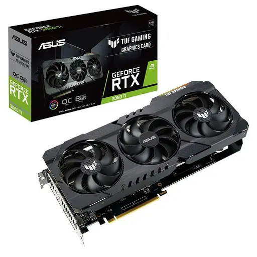 Видеокарта ASUS RTX 3060Ti 8Gb TUF Gaming OC LHR (TUF-RTX3060TI-O8G-V2-GAMING) (GDDR6, 256 bit, PCI-E v4.0 x16) Б/у - фото 8