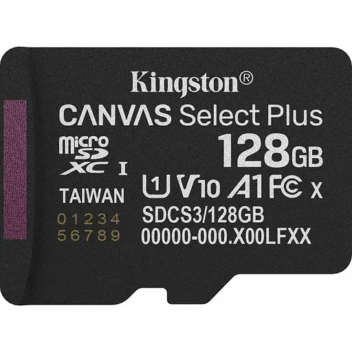 Карта памяти Kingston microSDXC Canvas Select Plus 128GB Class 10 UHS-1 А1 SDCS3/128GBSP [144834]
