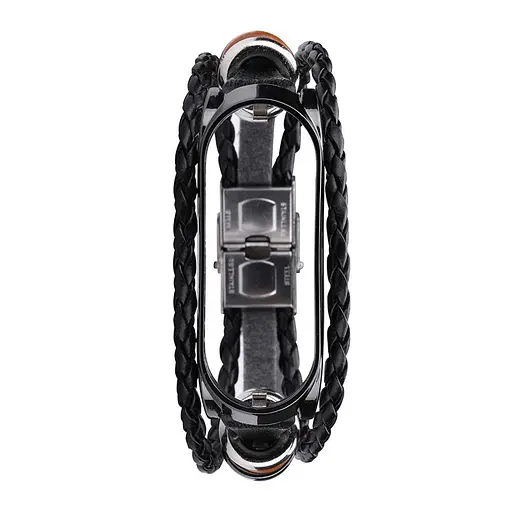 Ремінець вінтажний Carprie для фітнес-браслета Xiaomi Mi Band 5 і 6 Type A Black black - фото 3