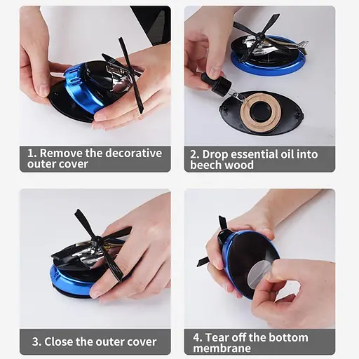 Дифузор ефірних олій Вертоліт J1 ароматизатор для автомобіля (Синій) - фото 3