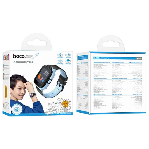 Детские смарт-часы Hoco Y104 (4G) с функцией звонка синий - фото 4