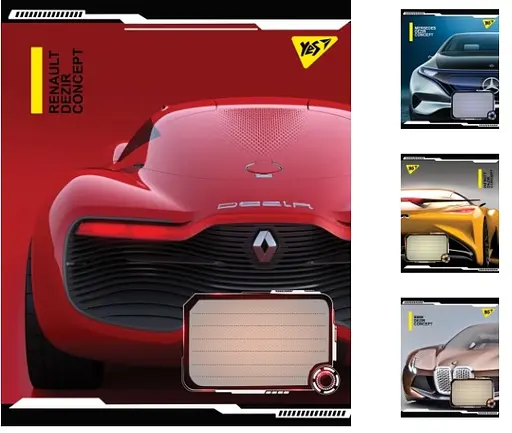 Зошити учнівські 24 аркуша лінія. YES Dezir concept, 20 шт. в упаковці